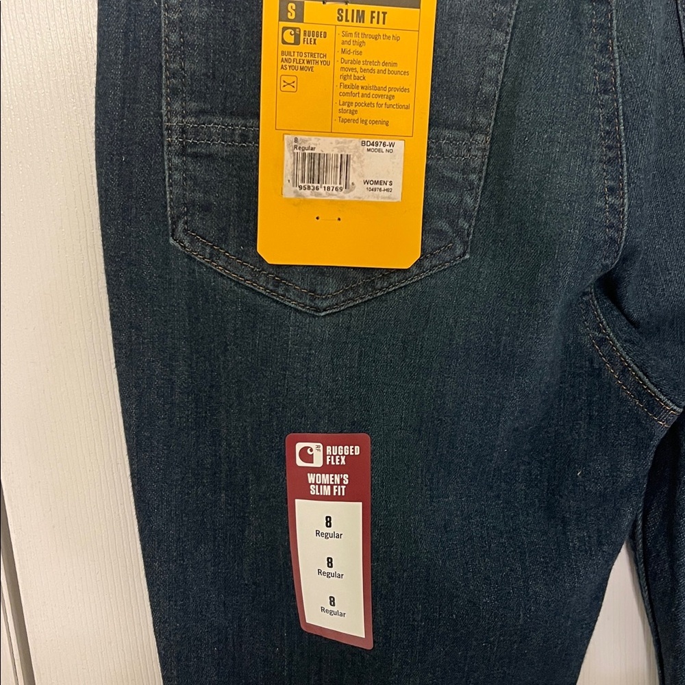 Carhartt Women’s Slim Fit Regular Blue Jeans Size 8 - Picture 3 of 4